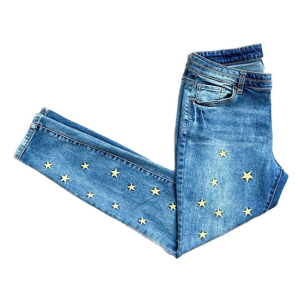 FOR THE REPUBLIC DENIM Star Embroidered Skinny Jeans - Women’s Size 28